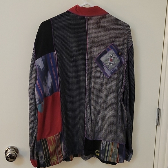 GEORGE KLEIN! 1990s Patchwork Artsy Long Sleeve - Picture 7 of 10